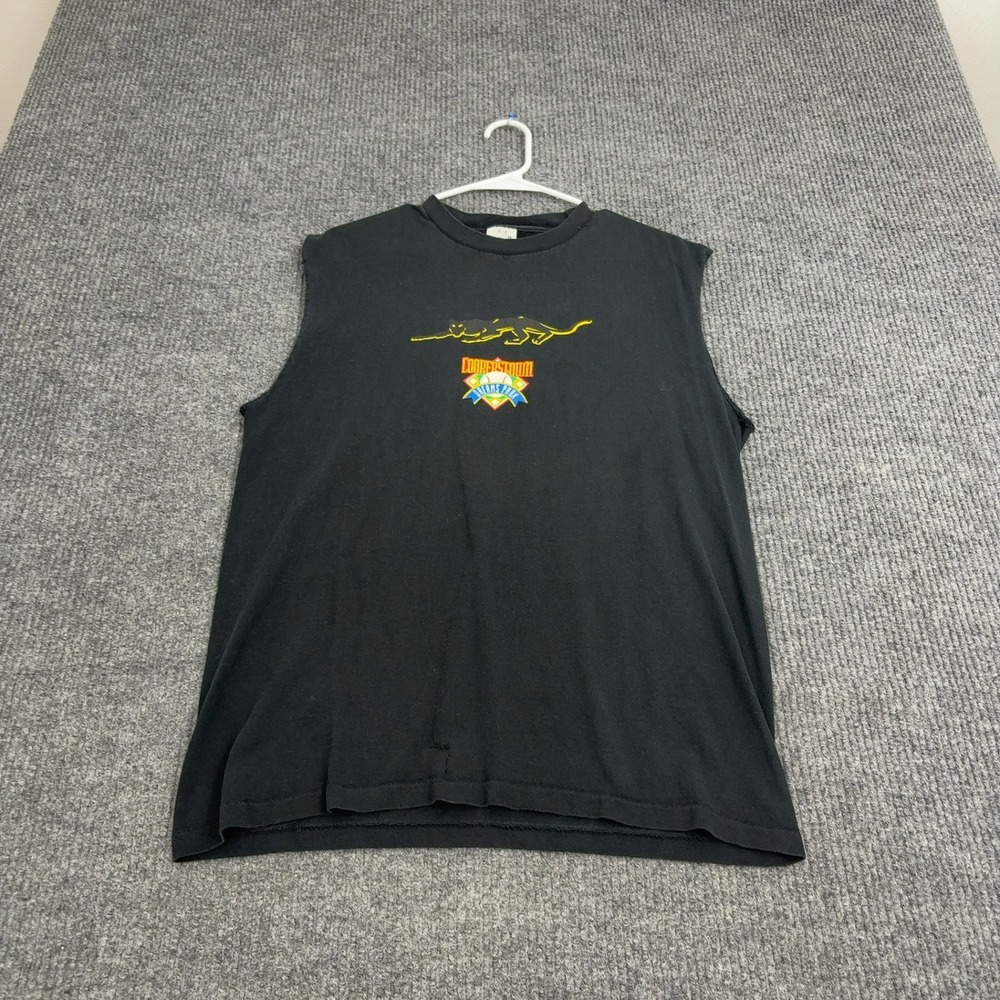 Vintage Cooperstown Dreams Park Anvil Muscle Tee Mens L Black 100% Cotton Josta